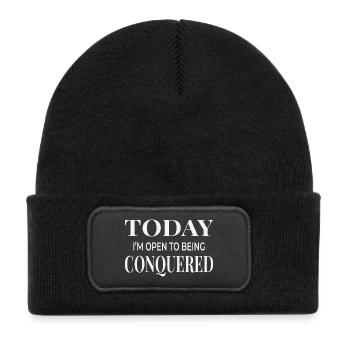 Today I’m Open to Being Conquered - Kids' Recycled Patch Beanie - black - Front
