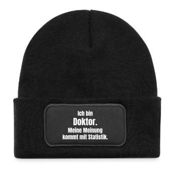 I'm a doctor: opinion and statistics - Kids' Recycled Patch Beanie - black - Front