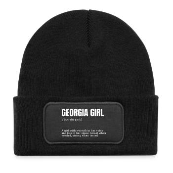 Georgia Girl Wärme und Kraft - Kinder Recycelter Patch Beanie - Schwarz - Vorne