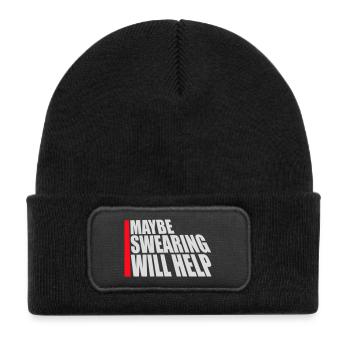 Peut-être que jurer aidera à rendre les propos sarcastiques explicites - Bonnet enfant en polyester recyclé avec patch - noir - Devant