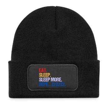 EAT SLEEP SLEEP MORE ZzZzZ - Kids' Recycled Patch Beanie - black - Front