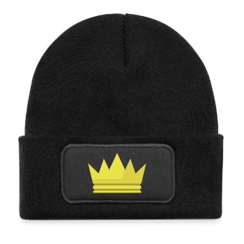 Couronne - Bonnet enfant en polyester recyclé avec patch - noir - Devant
