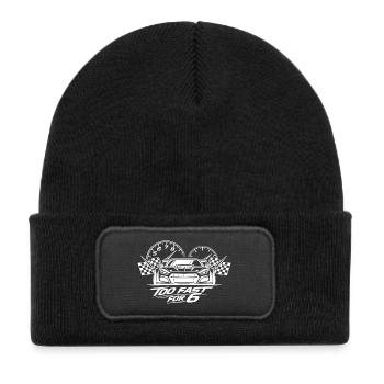 Too Fast For 6 Race Car - Kids' Recycled Patch Beanie - black - Front