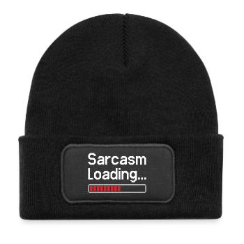 Sarcasm Loading Status - Kids' Recycled Patch Beanie - black - Front