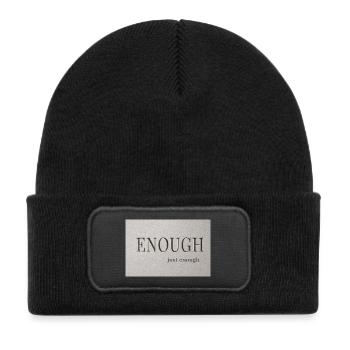 Enough – just enough - Kids' Recycled Patch Beanie - black - Front