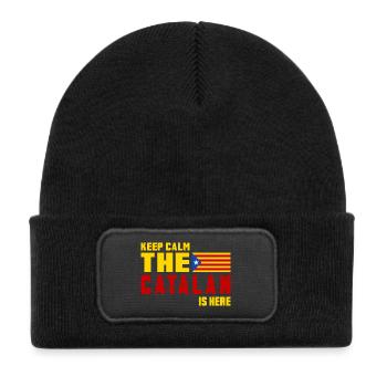 Design du drapeau de la Catalogne Keep - Bonnet enfant en polyester recyclé avec patch - noir - Devant