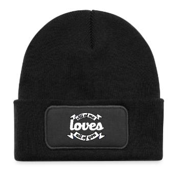 all of you loves all of me proposal declaration of love - Kids' Recycled Patch Beanie - black - Front