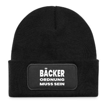 Baker - Kids' Recycled Patch Beanie - black - Front