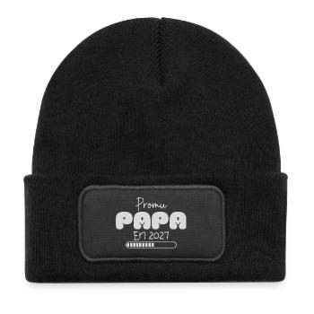 Promoted to Dad in 2027 Announcement Pregnancy Dad Future Dad - Kids' Recycled Patch Beanie - black - Front