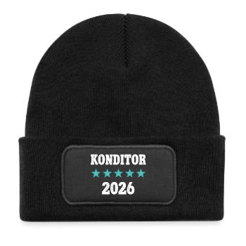 Confectioner 2026 Apprenticeship Exam Master Apprentice - Kids' Recycled Patch Beanie - black - Front