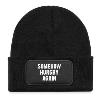 Somehow Hungry Again - Kids' Recycled Patch Beanie - black - Front