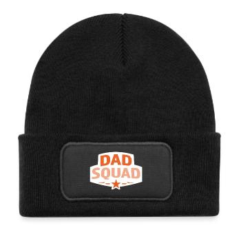 Dad squad  - Kids' Recycled Patch Beanie - black - Front