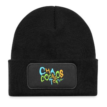 Chaos Coordinator Funny Title Parents Teacher Logo - Kids' Recycled Patch Beanie - black - Front