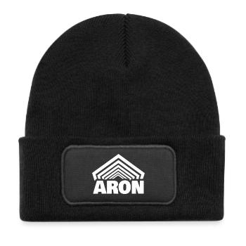 First name Aron - Kids' Recycled Patch Beanie - black - Front