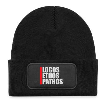 Logos Ethos Pathos Rhetoric Philosophy Student - Kids' Recycled Patch Beanie - black - Front