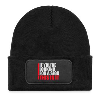 Si vous cherchez un signe c’est ça, désirez - Bonnet enfant en polyester recyclé avec patch - noir - Devant