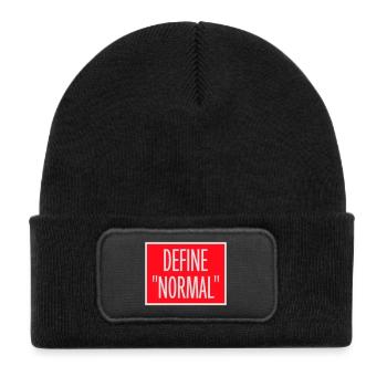 Define Normal Funny Sarcastic Definition Graphic - Kids' Recycled Patch Beanie - black - Front