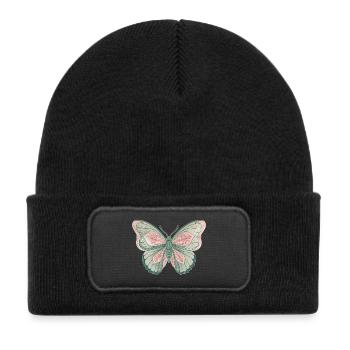 Papillon - Bonnet enfant en polyester recyclé avec patch - noir - Devant