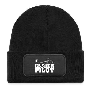 glider pilot symbol friends team glider flying - Kids' Recycled Patch Beanie - black - Front