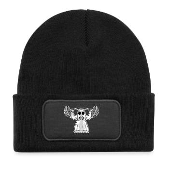 Lifting Weight - Ghost Motif - Kids' Recycled Patch Beanie - black - Front