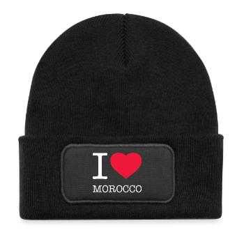J’AIME LE MAROC - Bonnet enfant en polyester recyclé avec patch - noir - Devant