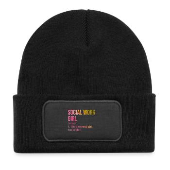 Social Work Social Work Social Work - Kids' Recycled Patch Beanie - black - Front