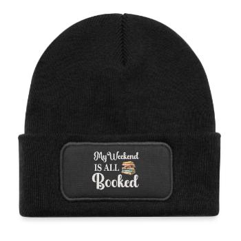 Reading Books Bookworm - Kids' Recycled Patch Beanie - black - Front