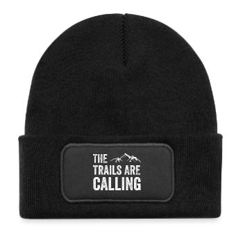 The Trails Are Calling - Kids' Recycled Patch Beanie - black - Front