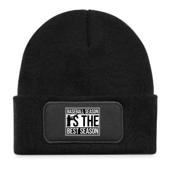 La saison de baseball est la meilleure saison des sports de fans - Bonnet enfant en polyester recyclé avec patch - noir - Devant
