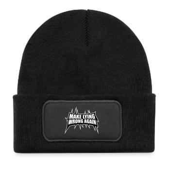 Make Lying Wrong Again Political Statement Shirt - Kids' Recycled Patch Beanie - black - Front