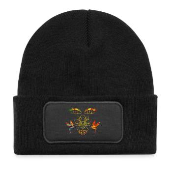 Zen face - Kids' Recycled Patch Beanie - black - Front
