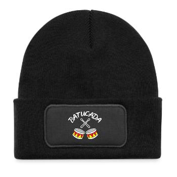 batucada, percussion, drum - Kids' Recycled Patch Beanie - black - Front