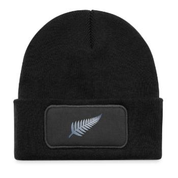 New Zealand Silver Fern - Kids' Recycled Patch Beanie - black - Front