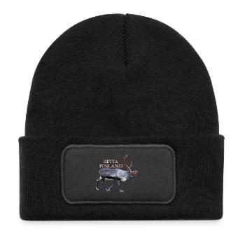 Wärme - Kinder Recycelter Patch Beanie - Schwarz - Vorne