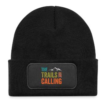 The Trails Are Calling - Kids' Recycled Patch Beanie - black - Front