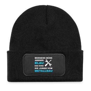 Metal construction Metal workers Locksmiths Steel construction - Kids' Recycled Patch Beanie - black - Front
