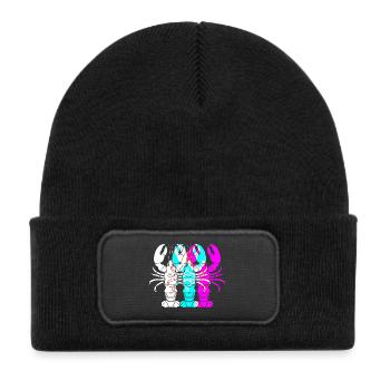 Homard épineux, fruits de mer, homard, homard - Bonnet enfant en polyester recyclé avec patch - noir - Devant