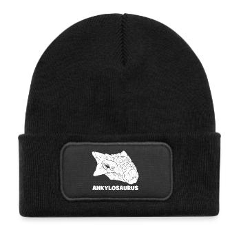 Ankylosaurus Fossil Skull - Kids' Recycled Patch Beanie - black - Front