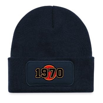 1970 Year of Birth Retro Logo - Kids' Recycled Patch Beanie - french navy - Front