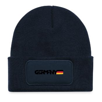 Allemagne - Bonnet enfant en polyester recyclé avec patch - bleu marine - Devant