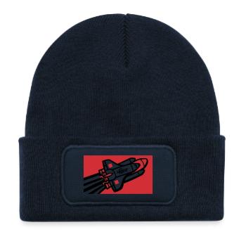 Space Shuttle Graffiti Graphic - Kids' Recycled Patch Beanie - french navy - Front