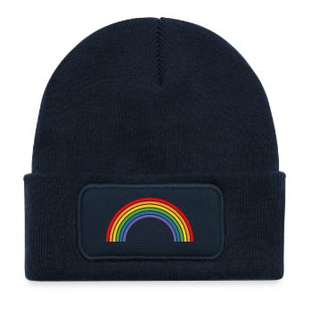 Rainbow - Kids' Recycled Patch Beanie - french navy - Front