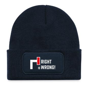 Right Is Wrong! Against Right & Right Parties V1 - Kids' Recycled Patch Beanie - french navy - Front