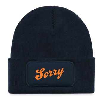 Sorry – Minimalist statement - Kids' Recycled Patch Beanie - french navy - Front