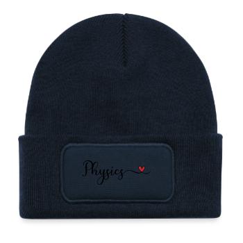 Physics - I love Physics Typography with a Heart - Kids' Recycled Patch Beanie - french navy - Front