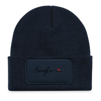 Single handwritten lettering with heart - Kids' Recycled Patch Beanie - french navy - Front