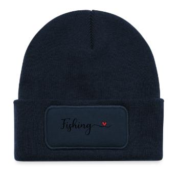 Fishing - Kids' Recycled Patch Beanie - french navy - Front