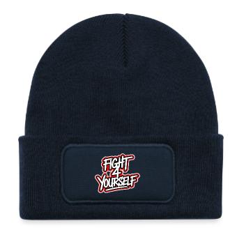 Combattez-vous à 4 vous-même - Bonnet enfant en polyester recyclé avec patch - bleu marine - Devant