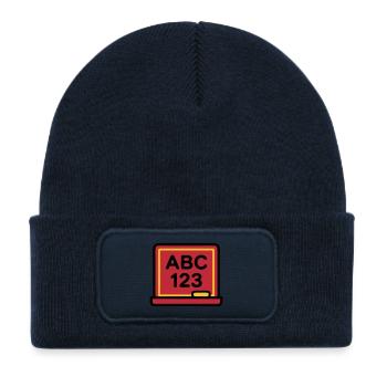 Blackboard ABC 123 School enrolment - Kids' Recycled Patch Beanie - french navy - Front