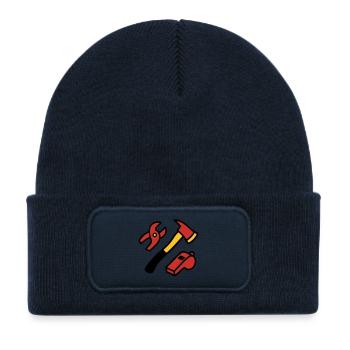Fire Brigade Tool Graphics - Kids' Recycled Patch Beanie - french navy - Front
